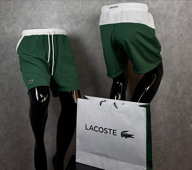 BERMUDA LACOSTE VERDE E BRANCO