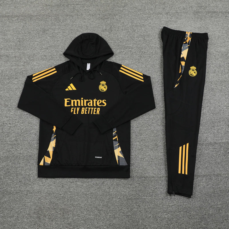 Conjunto de Frio - Real Madrid Preto e Dourado