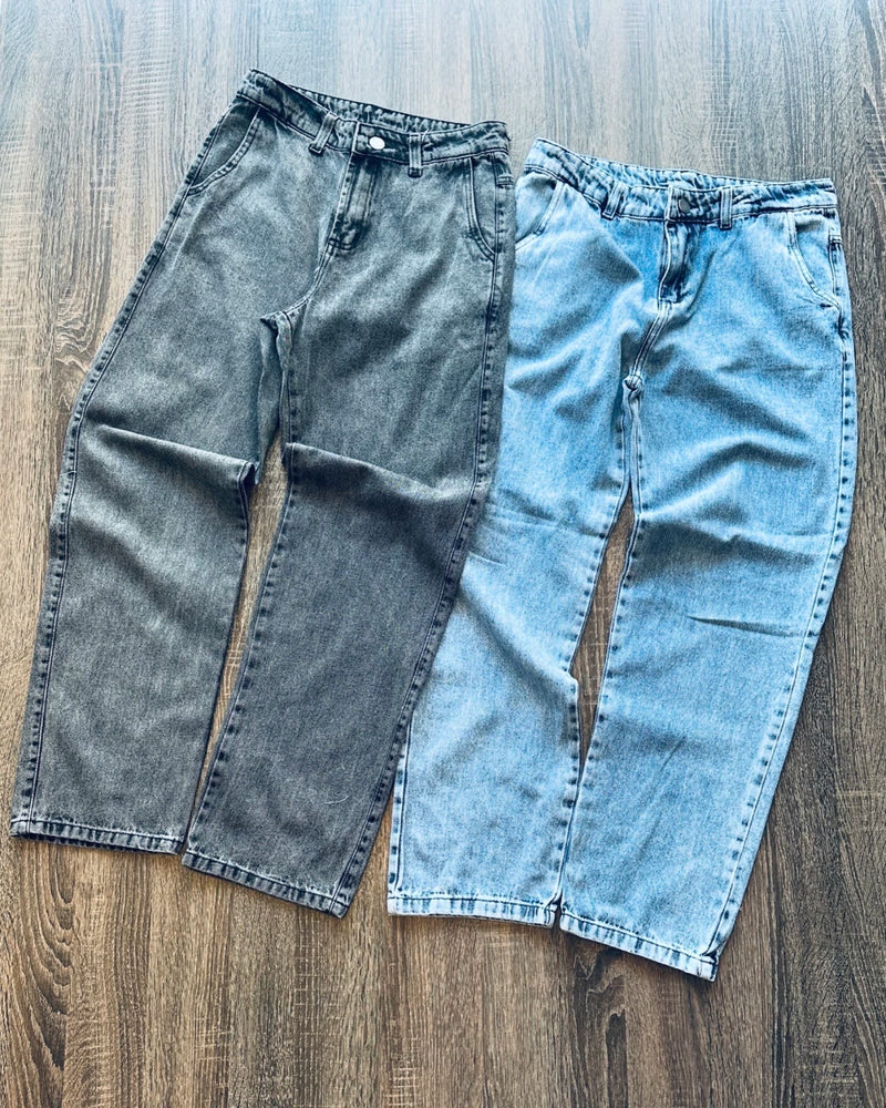 Calça Skull Jeans Reta Azul Estonada