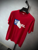 Camisa Diesel Faixa Azul frontal -Vermelha