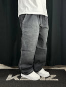 Calça Baggy Jeans Preto Jateado