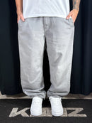 Calça Jeans Baggy Denim Cinza Claro