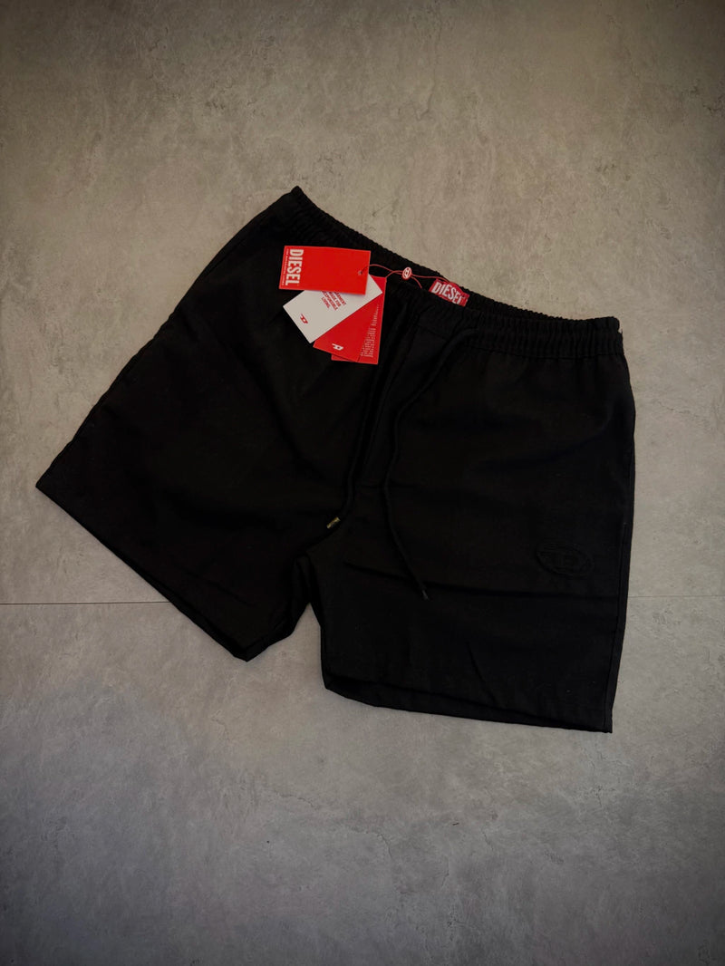 Short Diesel Linho Logo Circular - Preto - Importado