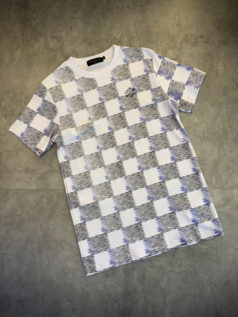 Camisa LV Louis Vuitton Xadrez - Branca/Azul