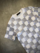 Camisa LV Louis Vuitton Xadrez - Branca/Azul