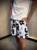 Short Boss - Monogramado | Branco Escrita Preta