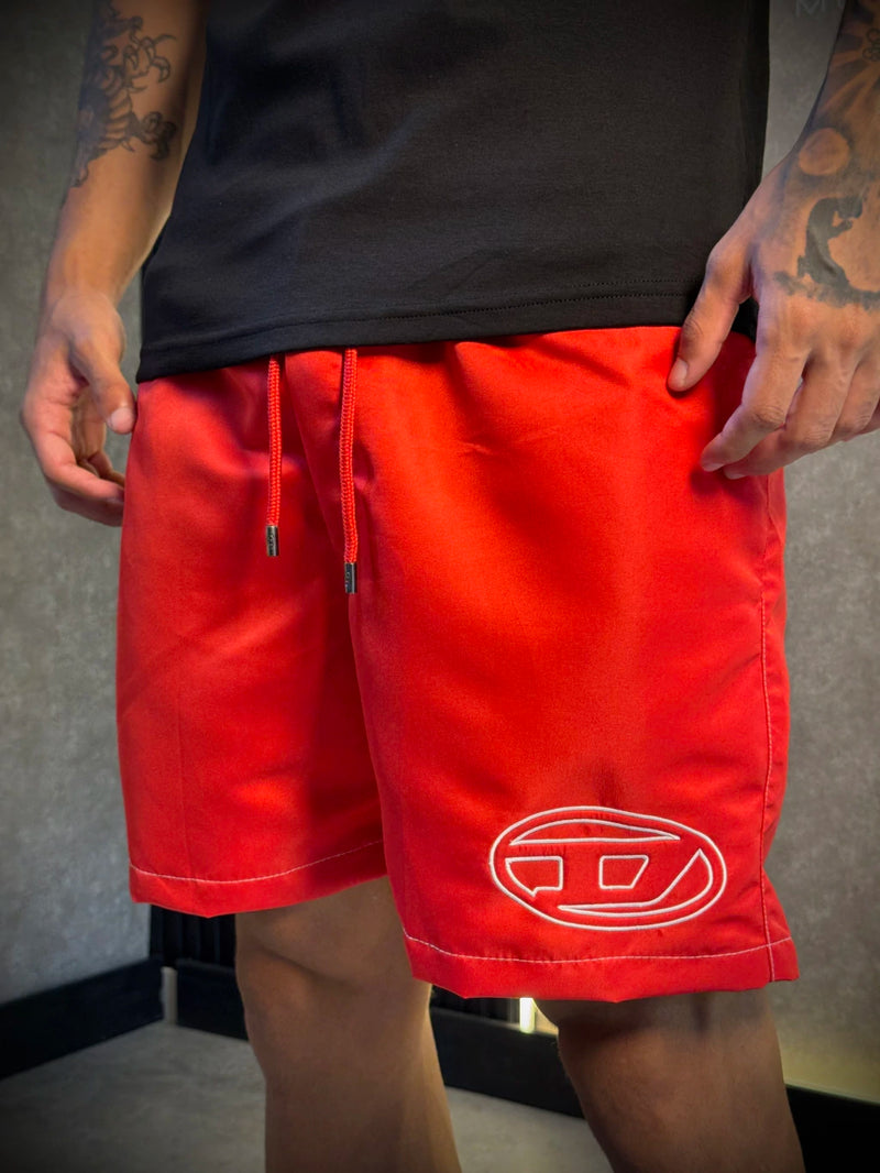Short Diesel Logo Circular - Vermelho - Importado
