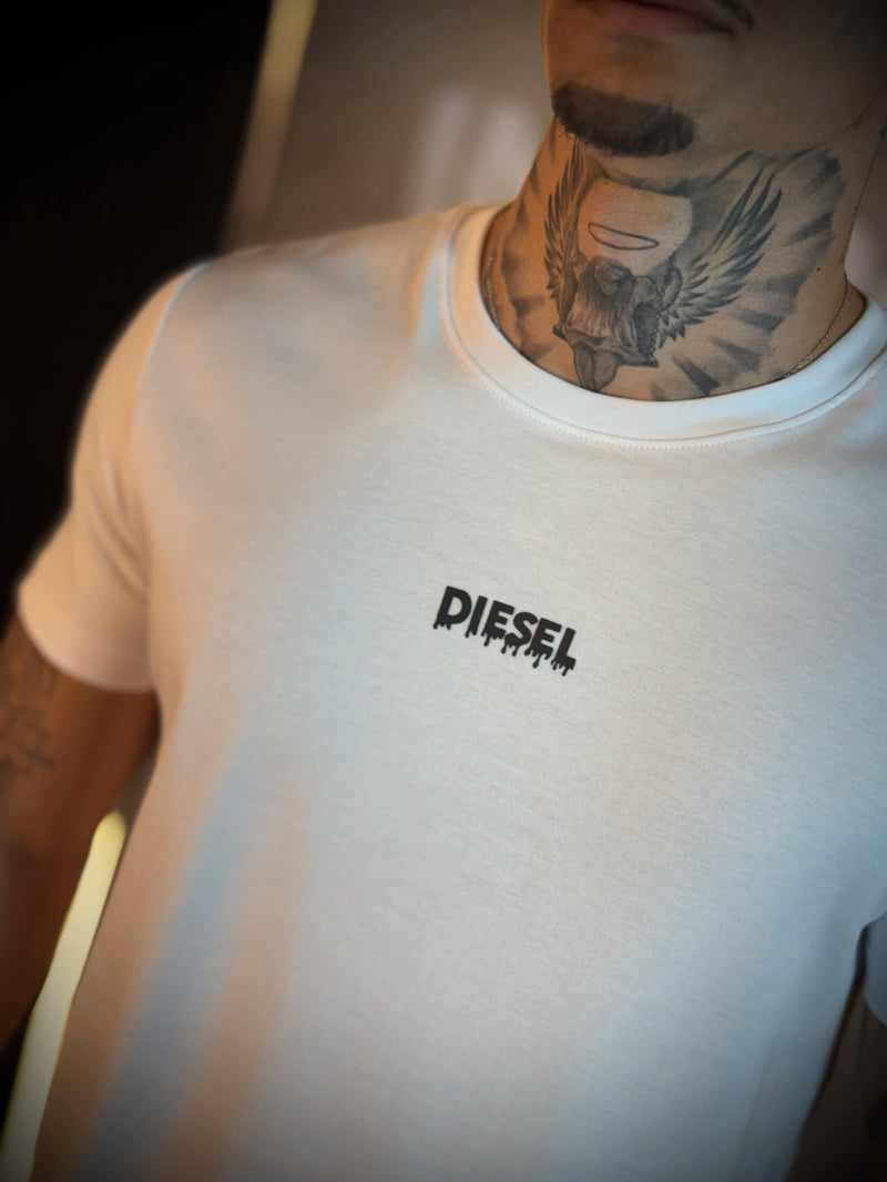 Camisa Diesel Logo Frontal Estampa Costas - Branca