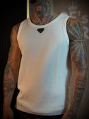 Regata Canelada Prada Logo frontal - Importada - Branca