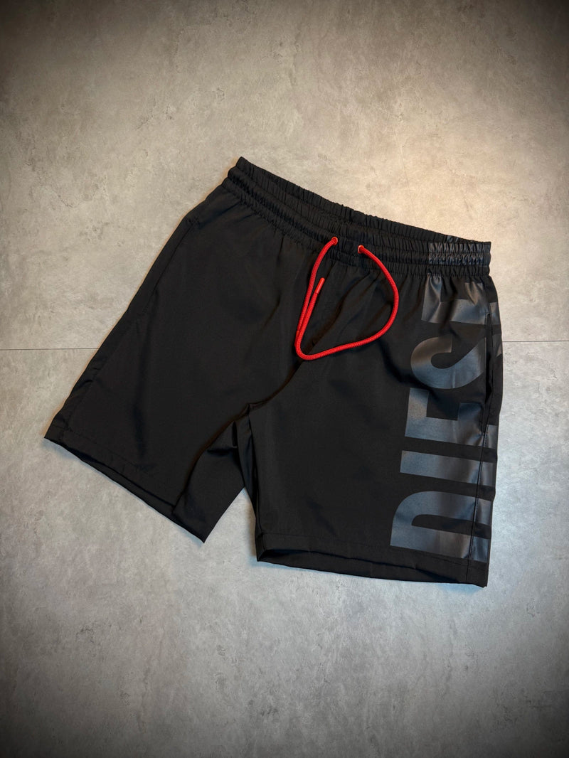 Short Diesel Logo Lateral - Preto All Black