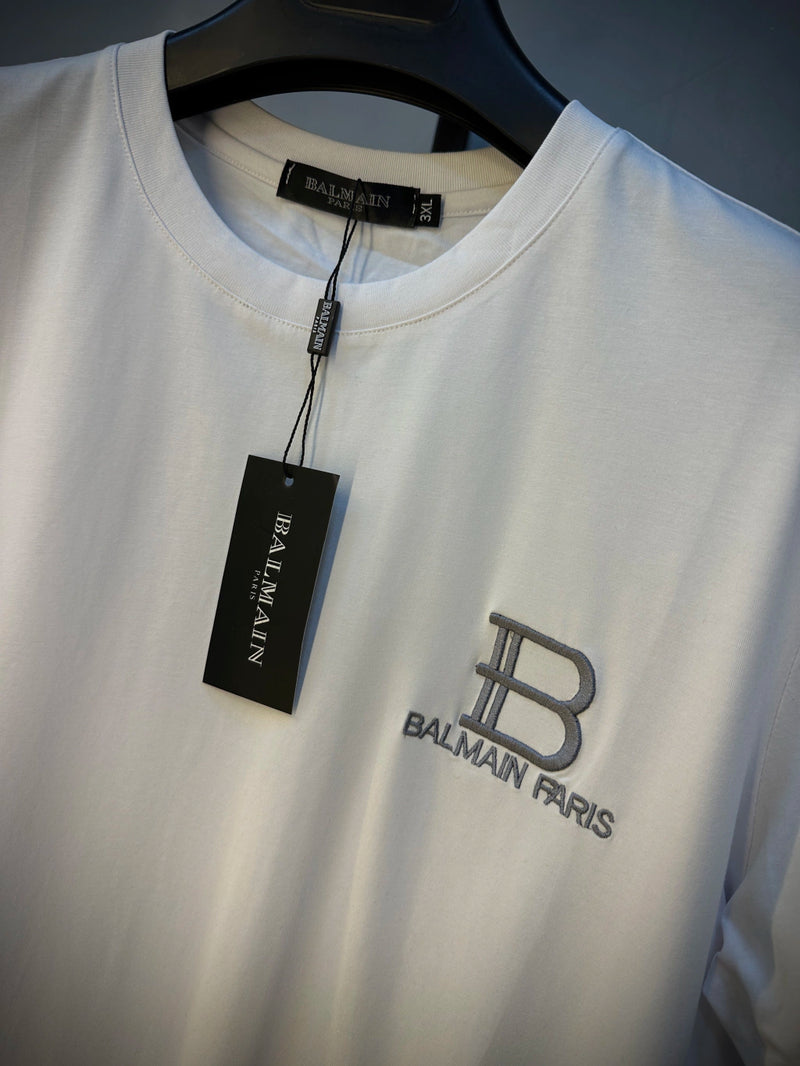 Camisa BALMAIN Básica Bordada - Branca