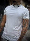 Camisa Dior Detalhe Gola - Importada Premium - Branca