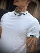 Camisa Dior Detalhe Gola - Importada Premium - Branca