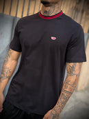 Camisa Diesel Logo Básico Detalhe Gola - Preta
