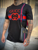 Camisa Gucci Faixa Frontal - Premium - Preta