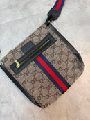 Bag Tecido Gucci - Bege - Faixa Azul & Vermelha