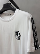 Camisa Dior Logo Azul Bordado - Importada Premium (BRANCA )