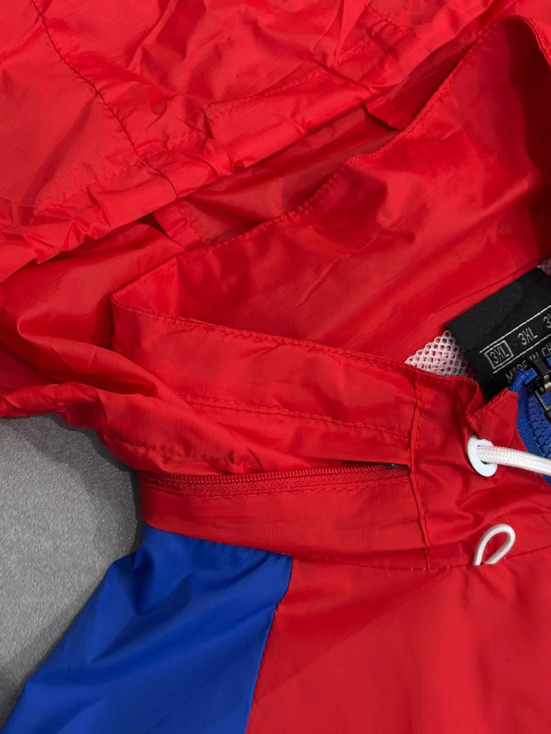 Jaqueta Corta Vento Azul/Vermelho